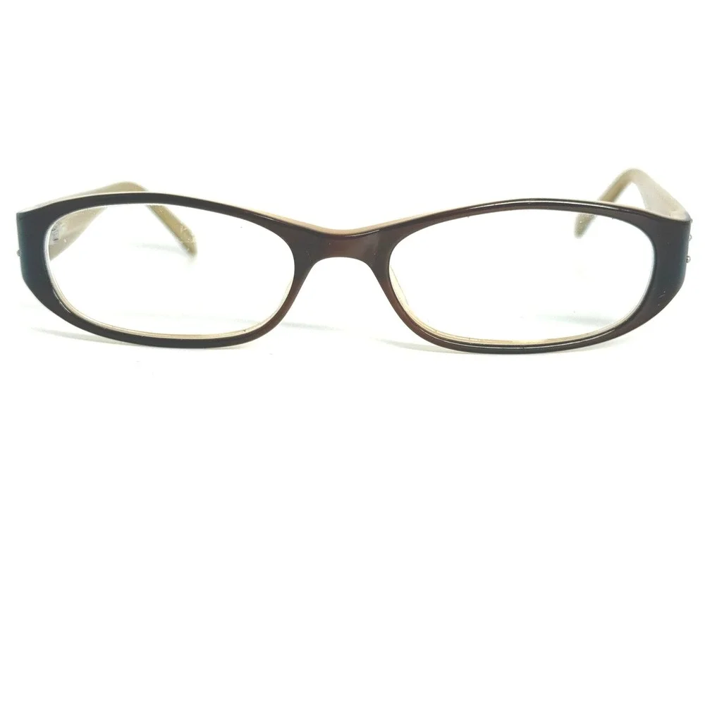Jill Stuart JS‎ 189A-3 Brown Oval Eyeglasses Frames 50-17-135 Rhinestone Detail